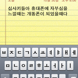 십샤키들아 휴대폰에 자부심을 느끼는건 개똥폰이 되었을때다